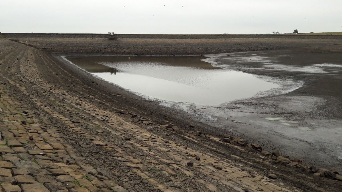 Reservoir level lowered to facilitate the works - Courtesy of MMB