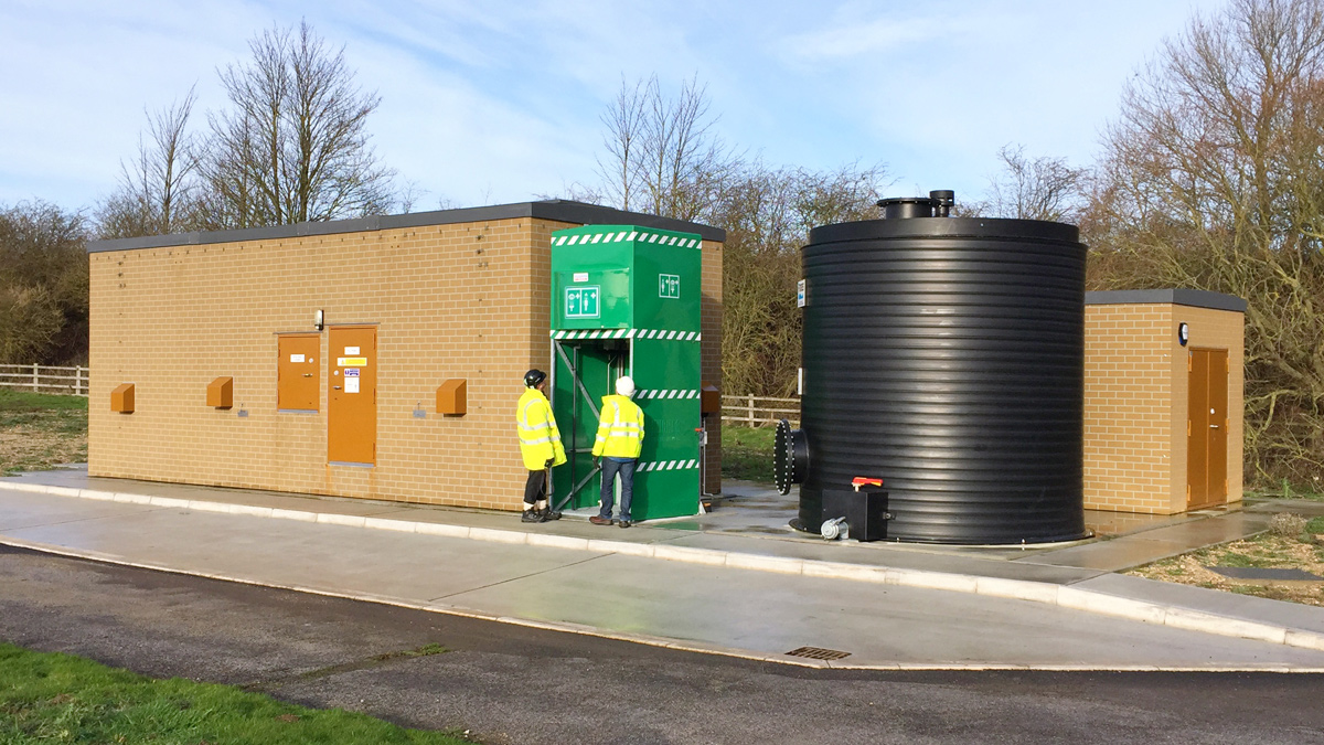 Standard product kiosk (brick effect) installed at Etton Wold WTW - Courtesy of Yorkshire Water