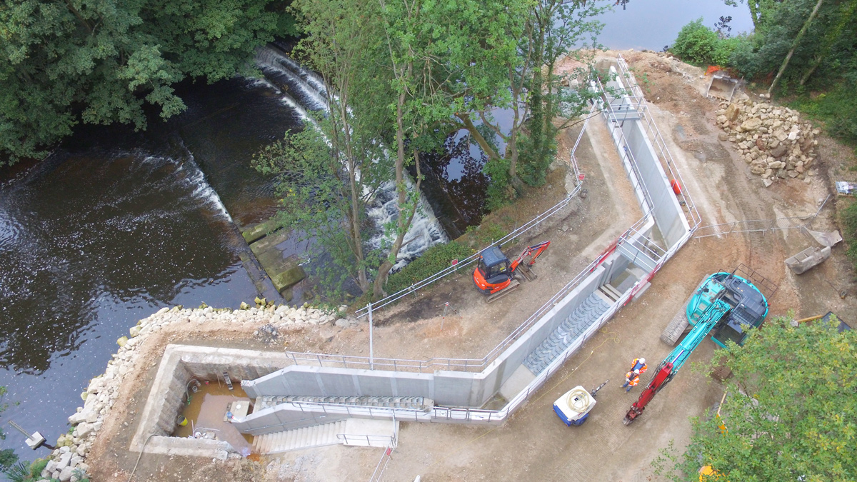 Wharncliffe off line fish pass ready to be commissioned - Courtesy of Ward and Burke