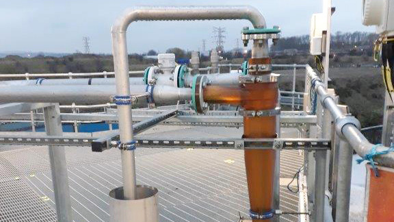 Cyclone removing excess anammox bacteria - Courtesy of Black & Veatch