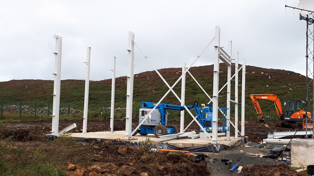 Steel structure during construction - Courtesy of Doran Consulting