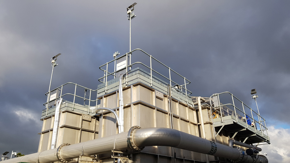 View of the completed flocculation tank and DAFF block on site at Ardsbeg WTW - Courtesy of EPS Group