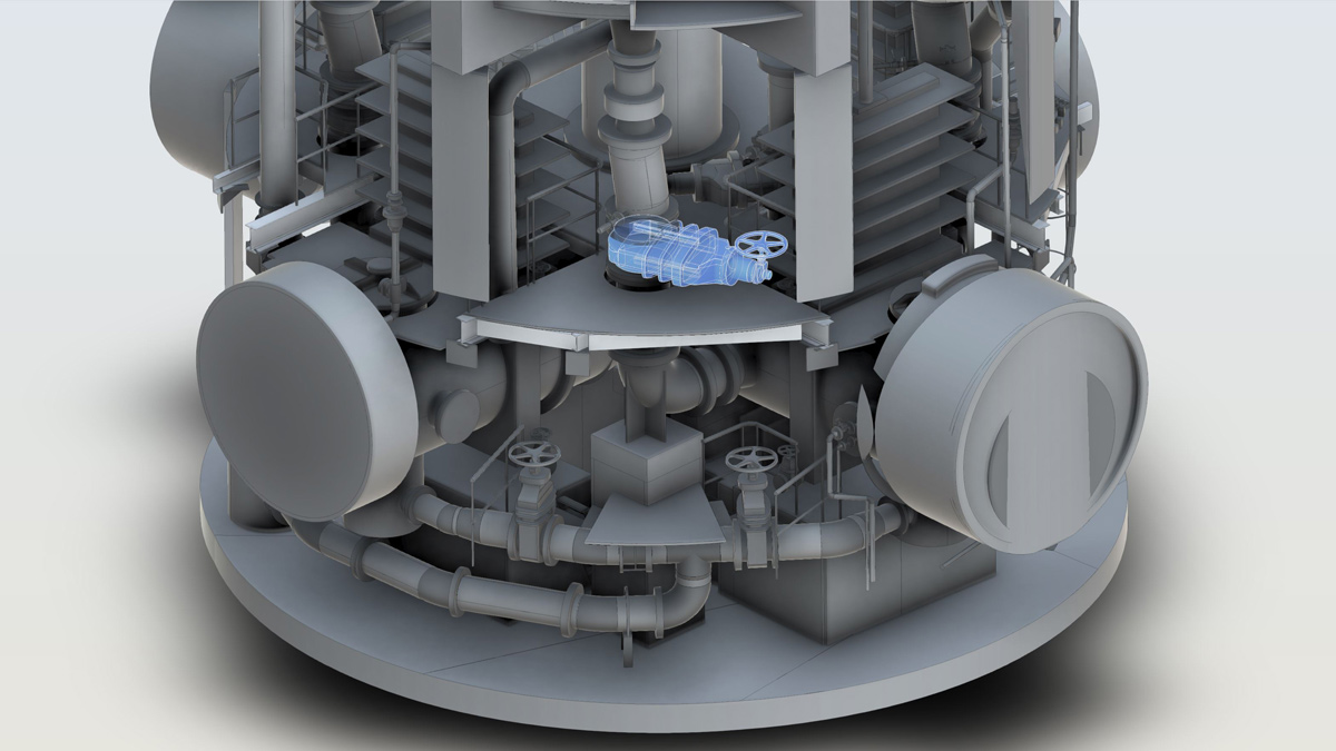 3D BIM of the bottom of the shaft - Courtesy of Murphy Surveys