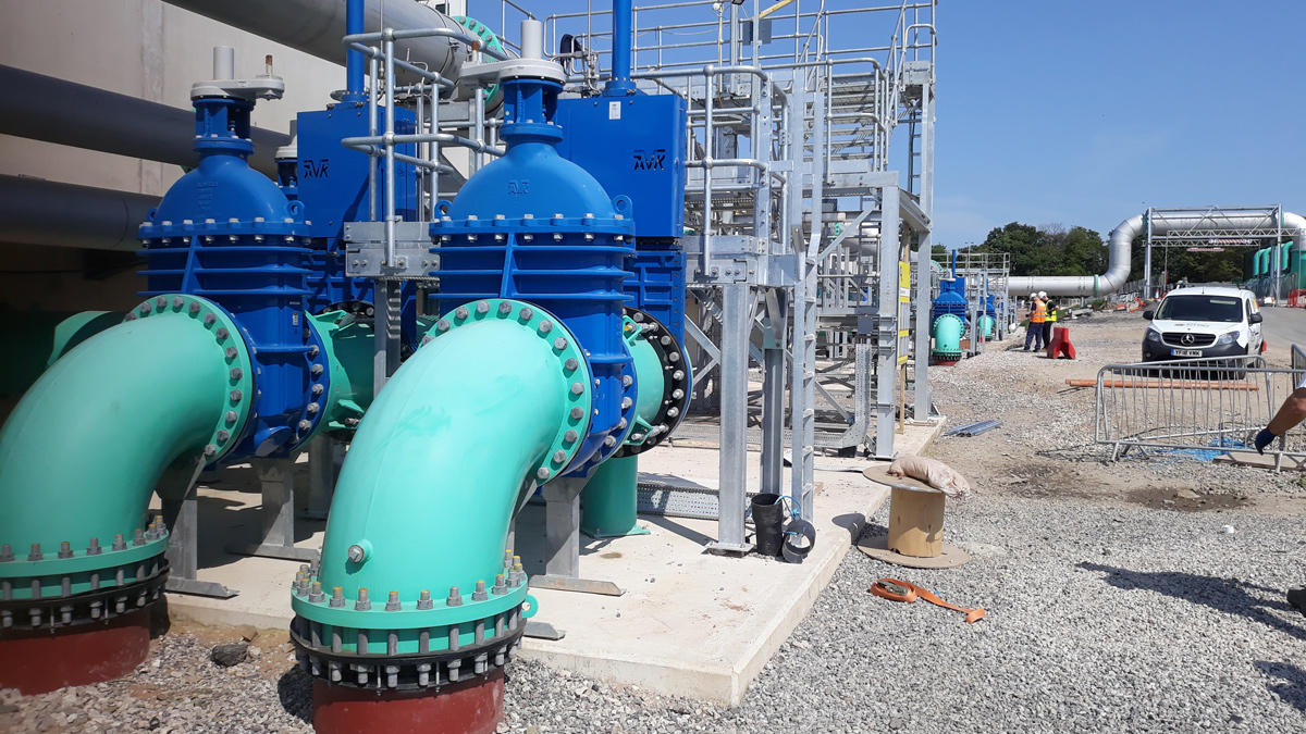 Nereda tank pipework and valve arrangement (May 2020) - Courtesy of United Utilities