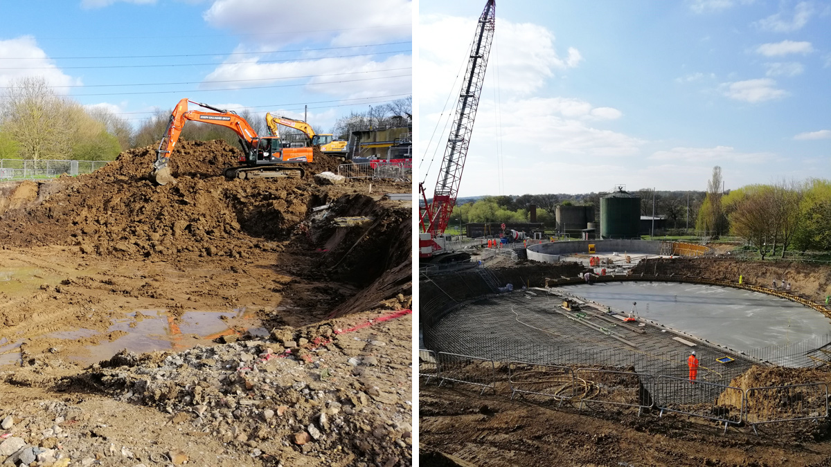 Percolating filter construction - Courtesy of MWH Treatment