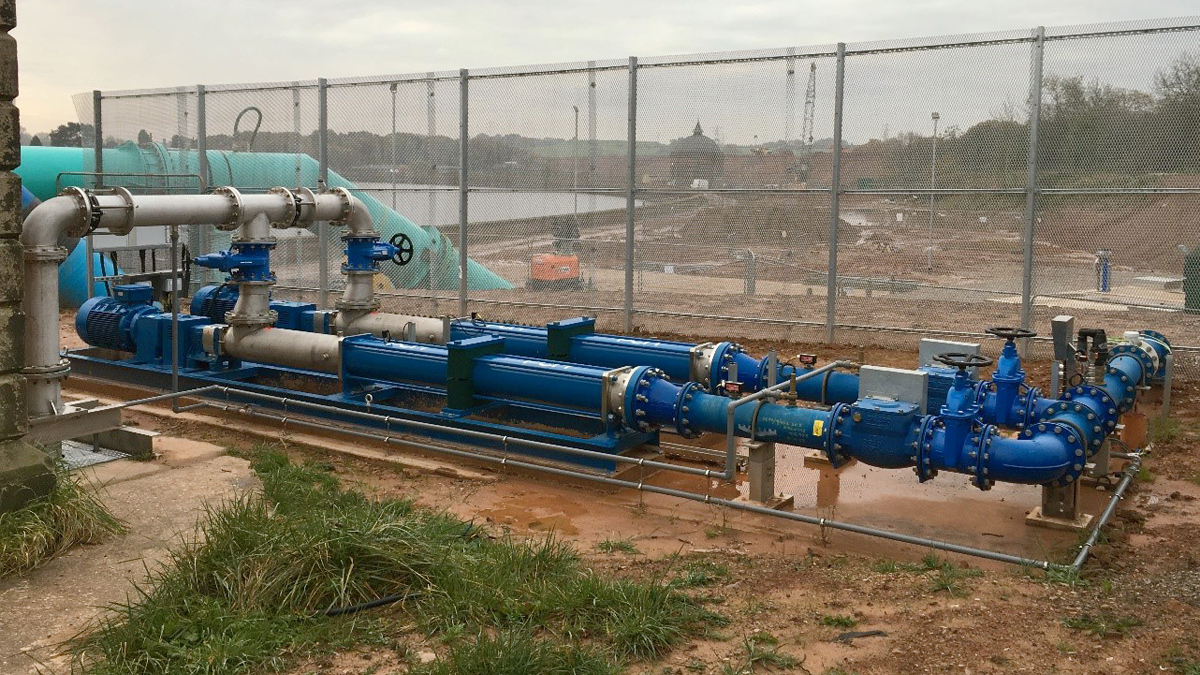 Sweetening flow pumps at the water treatment works – courtesy of Severn Trent