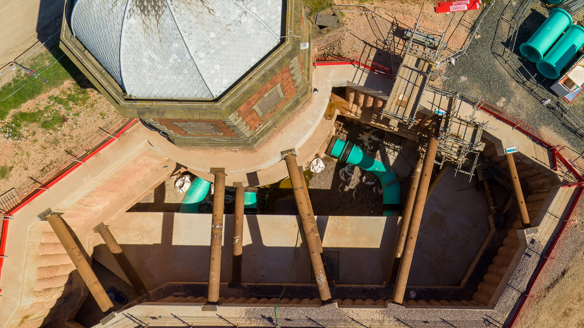 South tower excavation and pipework connections - Courtesy of Severn Trent
