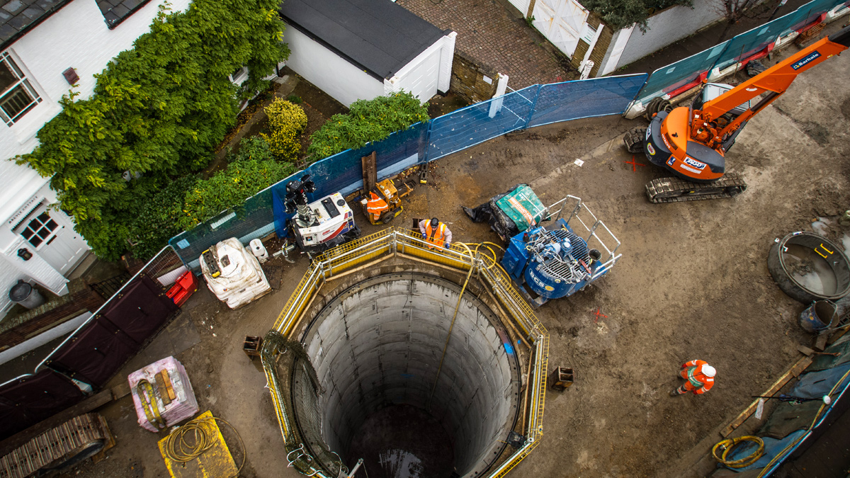 Purser’s Cross wet well shaft - Courtesy of Barhale