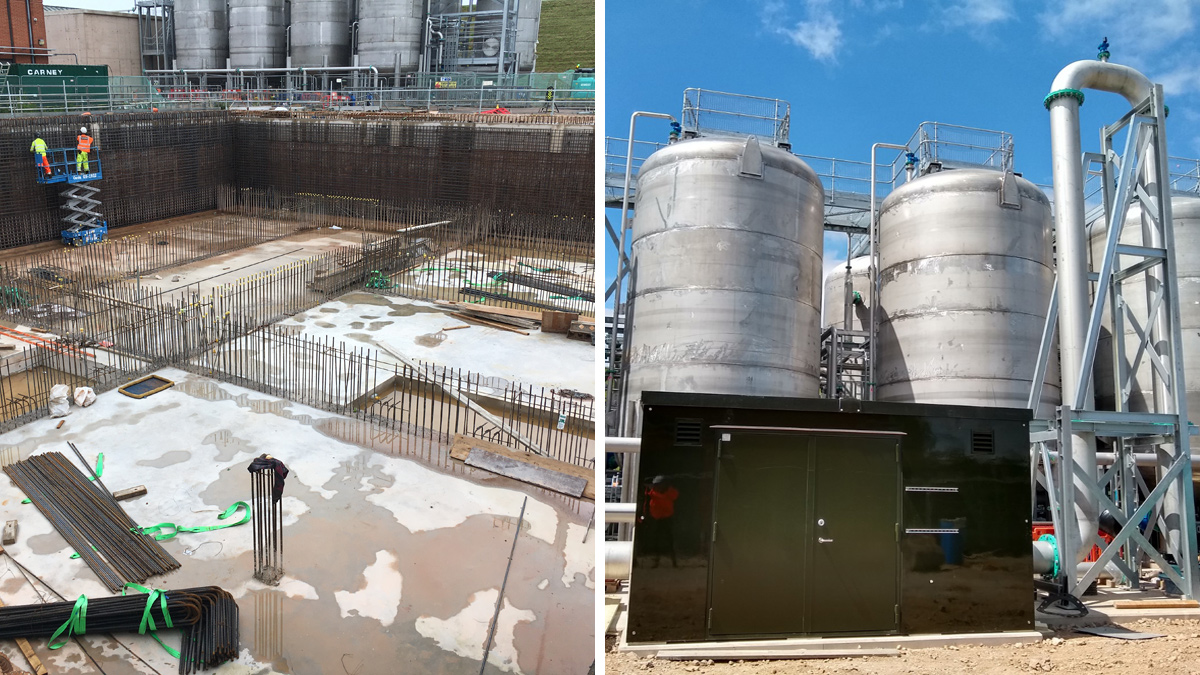 (left) LPA progress with MGF propping beam removed and (right) GAC area progress - Courtesy of Wessex Water