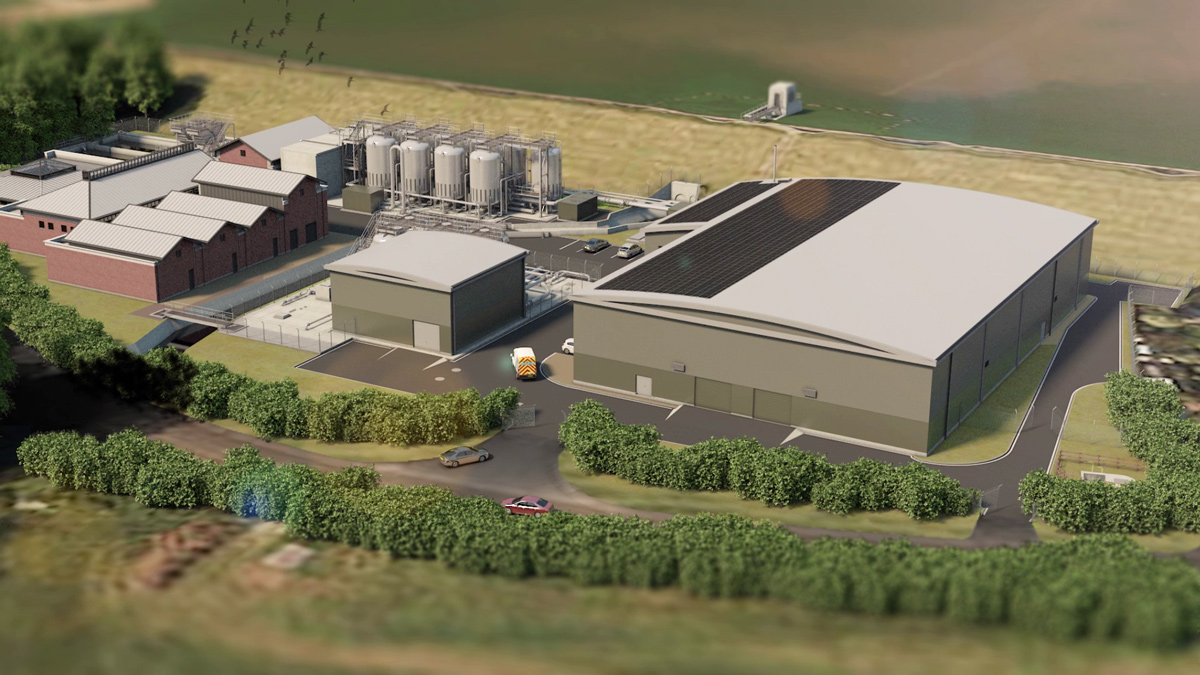 3D render from BIM model of completed site - Courtesy of Wessex Water