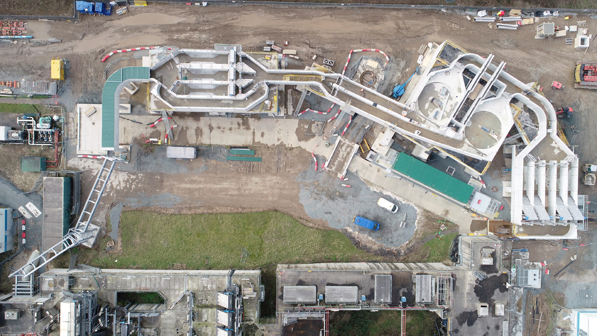 The new offline elevated inlet works being constructed alongside existing works - courtesy of MMB