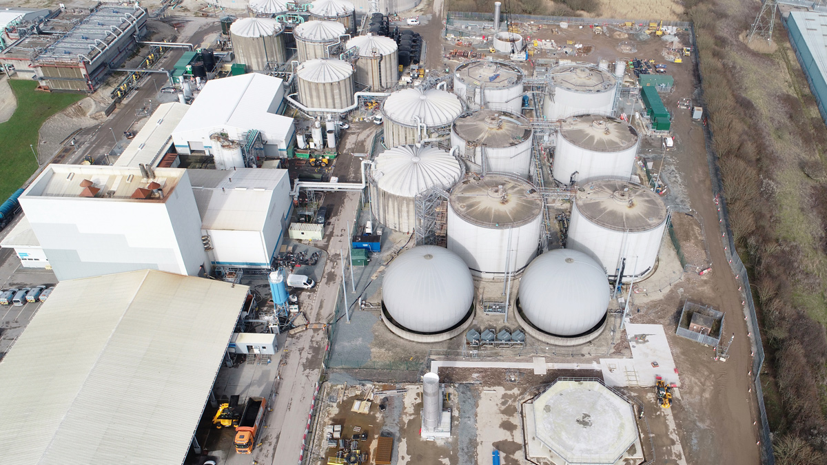 The first new biogas holder base and flare under construction - Courtesy of MMB