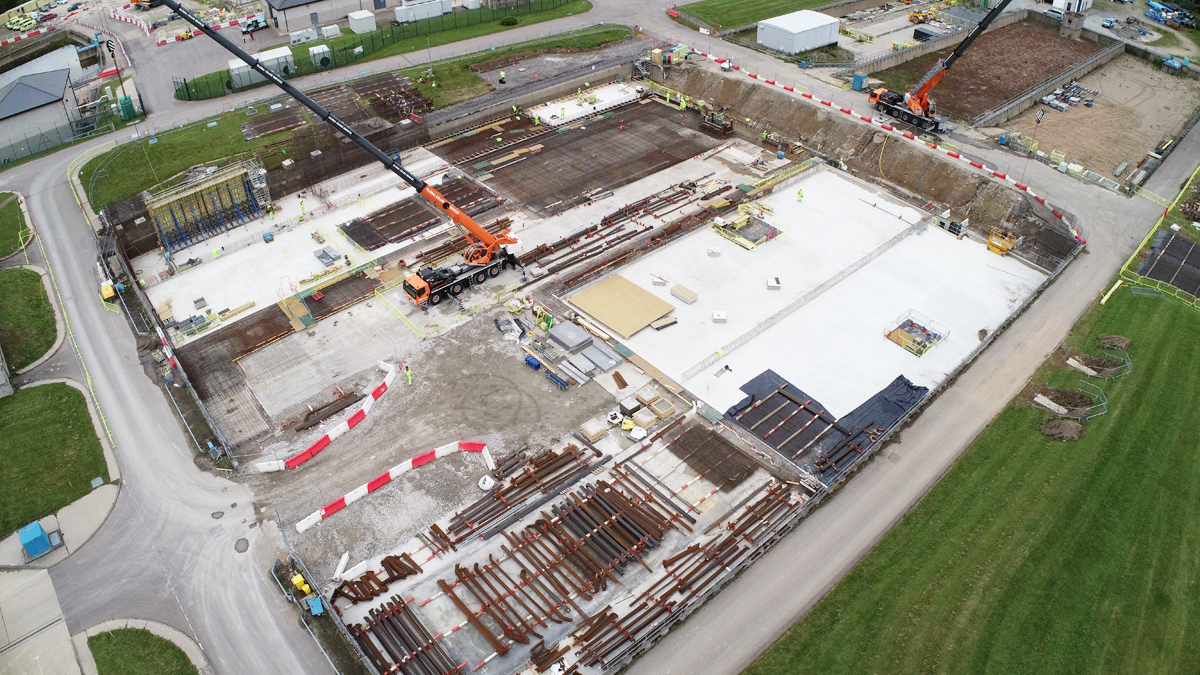 CWT construction underway within redundant slow sand filters - Courtesy of ESD