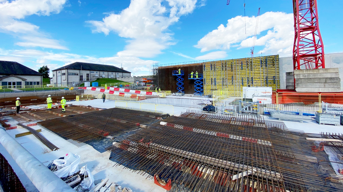 Steel fixing area within CWT footprint and construction of CWT internal walls - Courtesy of ESD