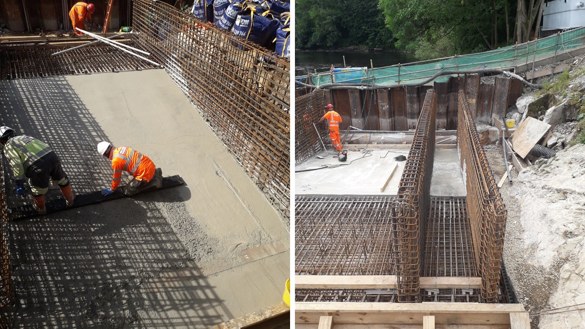 (left) Base construction and (right) wall construction - Courtesy of Ward & Burke
