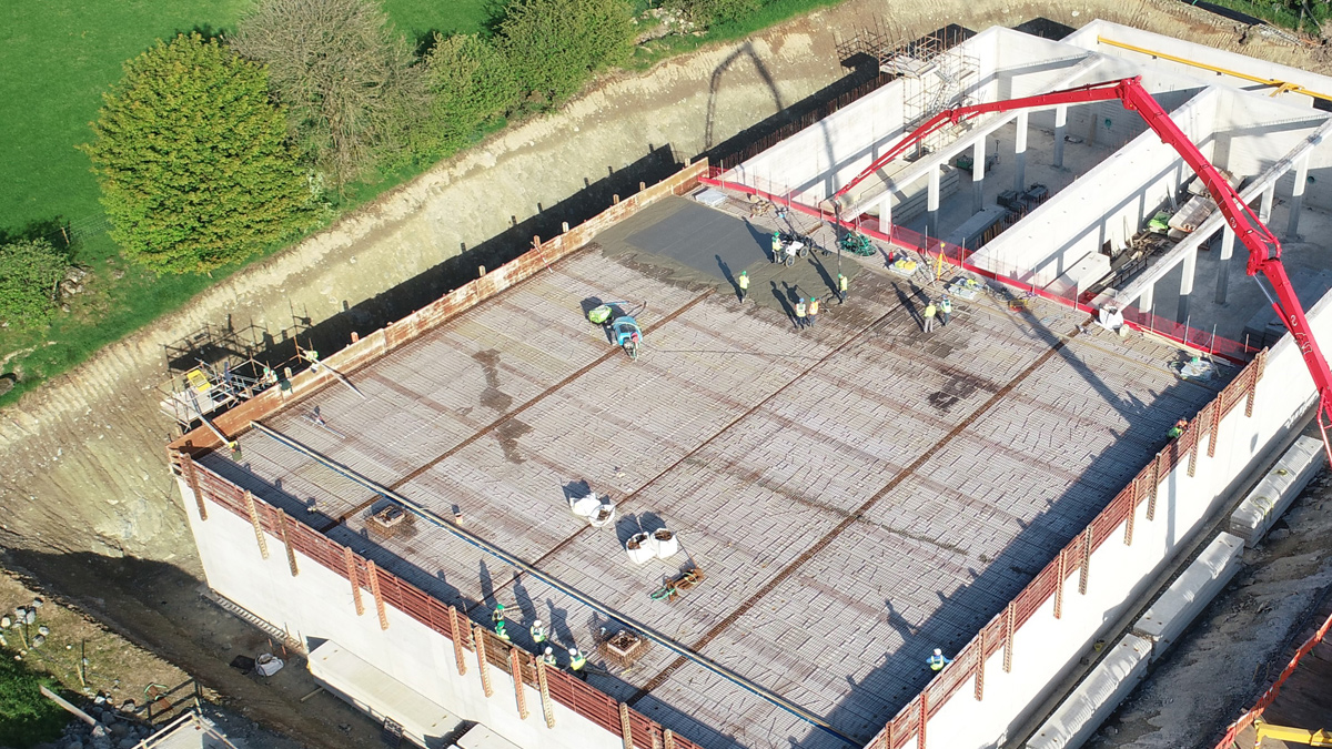 Reinforced concrete screed pour - Courtesy of NI Water