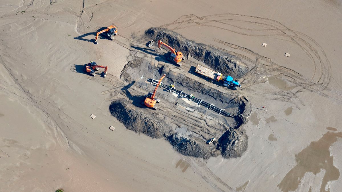 Morecambe WwTW: Sept 2019 - Outfall upgrade (beach section) - Courtesy of United Utilities