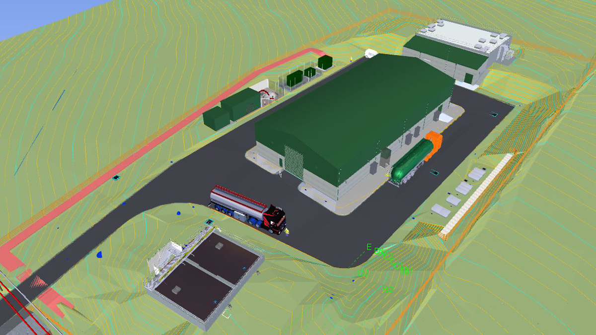 The Revit and Civils 3D models were combined to enable the landscaping, structural details and pipework to be accurately modelled - Courtesy of MMB