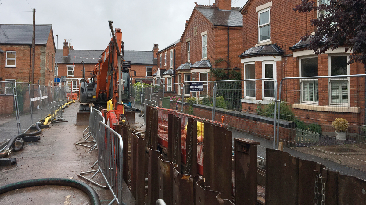 Extensive sewer upsizing was carried out, to increase capacity and prevent flooding in storm conditions - Courtesy of Severn Trent