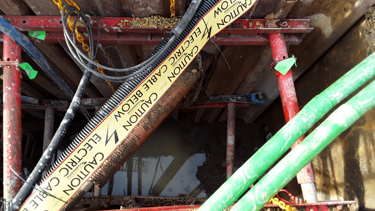 Pipe routes were busy with numerous services - Courtesy of Esh-Stantec