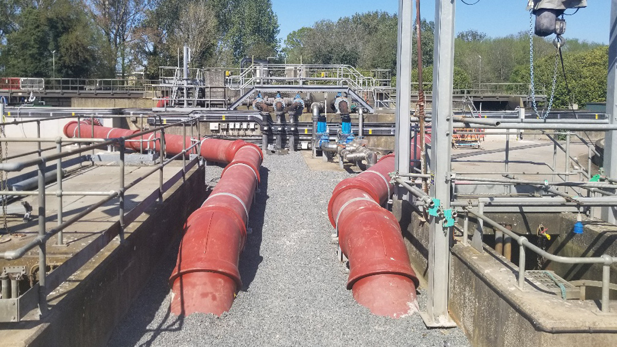 New 700mm diameter process pipework from oxidation ditches to distribution chamber - Courtesy of CiM6