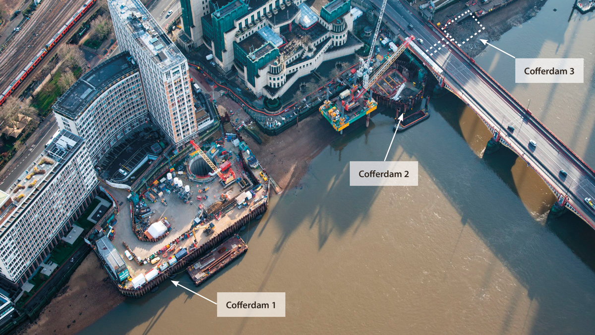 Albert Embankment Foreshore cofferdam - Courtesy of FLO JV