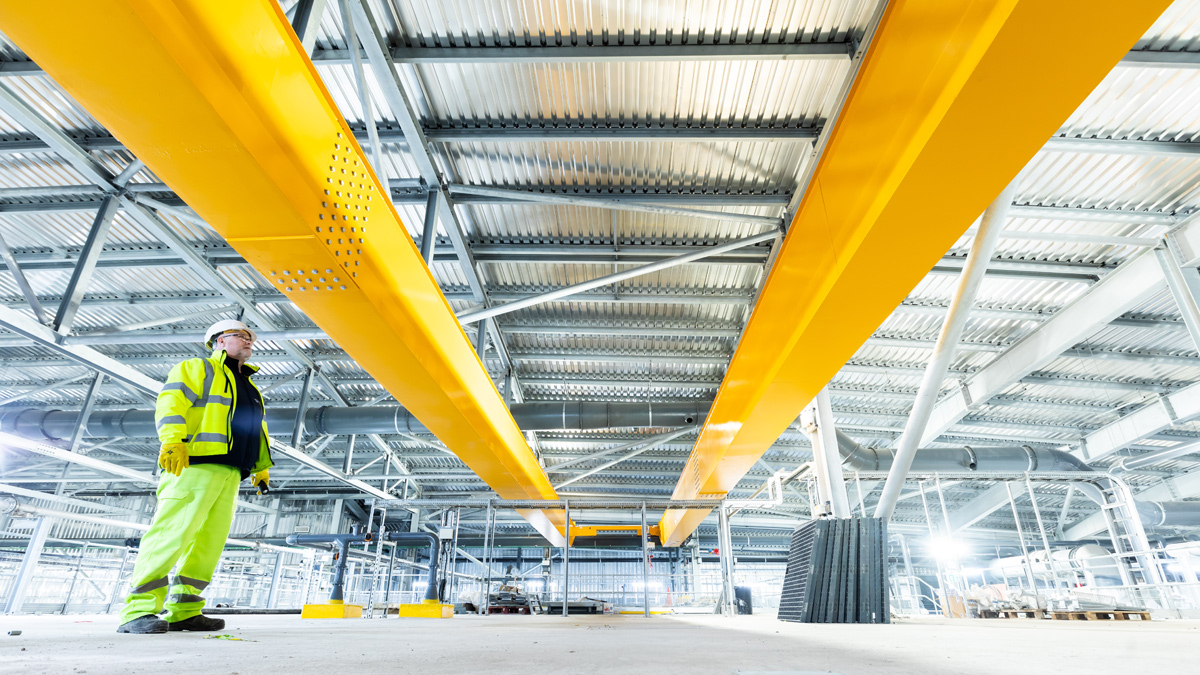 The cranes servicing the buildings are up to 33.8m long - Courtesy of Southern Water