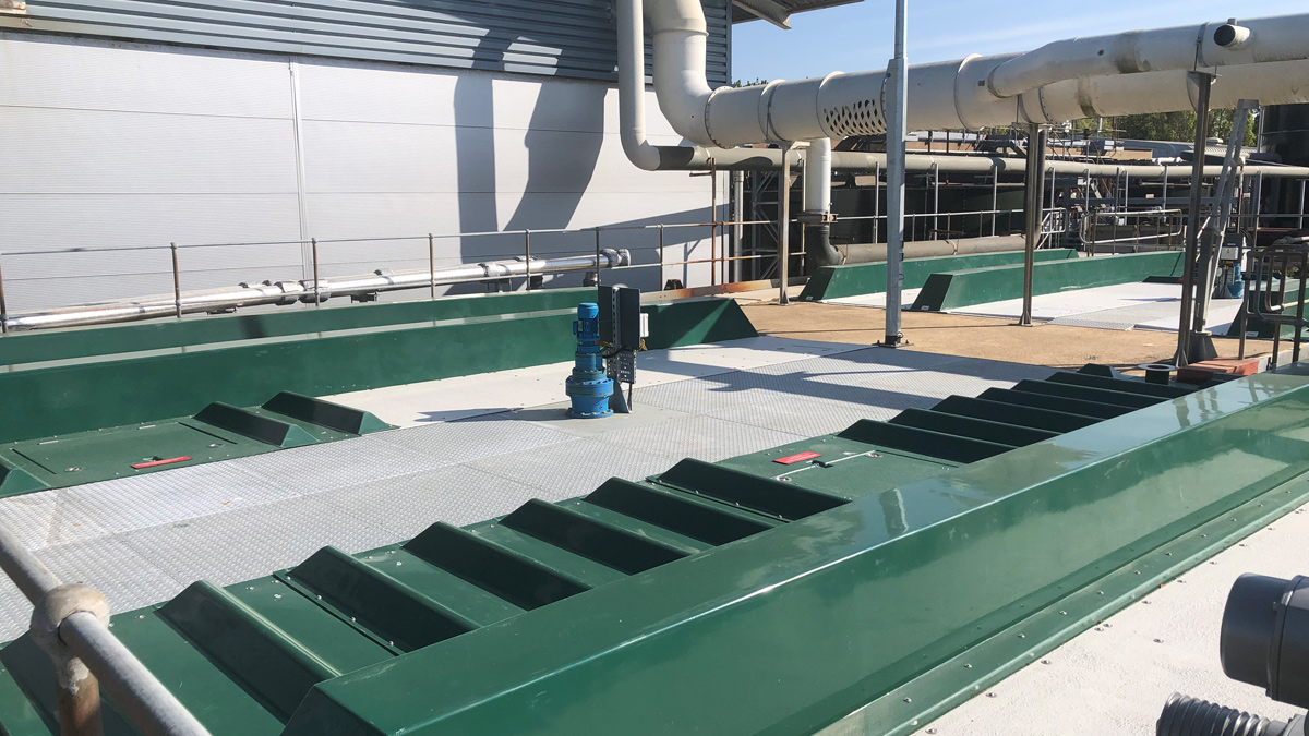 The existing odour control covers had delaminated making them unsafe to walk on - Courtesy of BTU