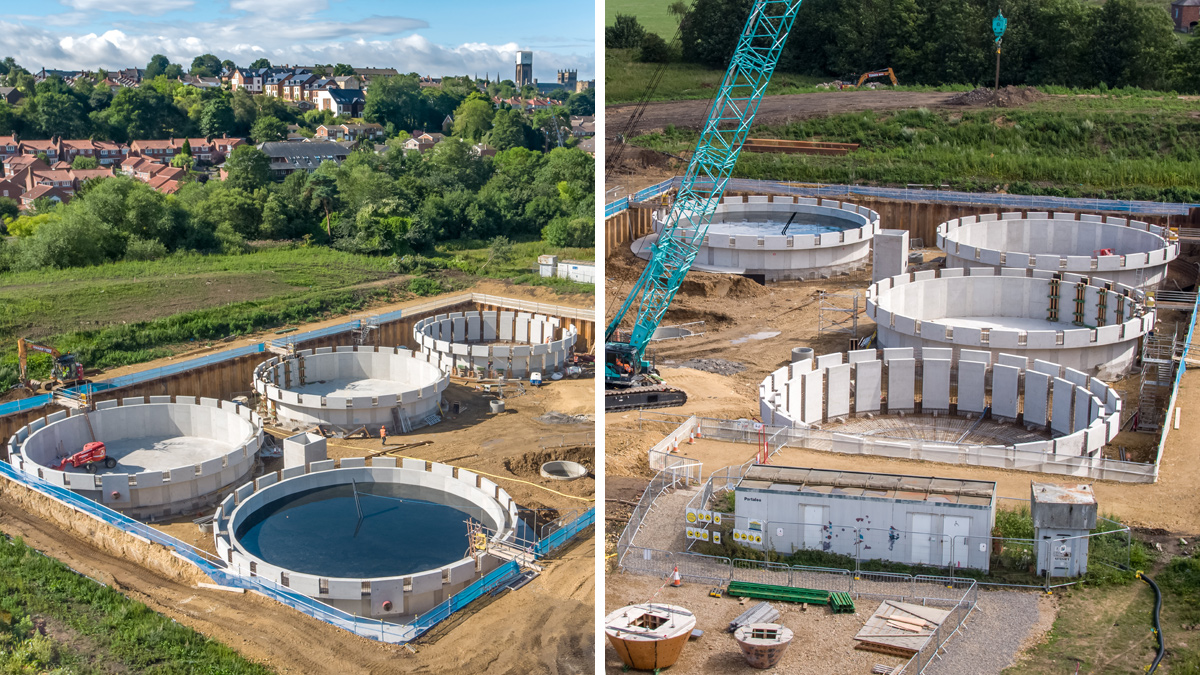 Aerial view showing tanks under construction - Courtesy of Interserve (now Tilbury Douglas)