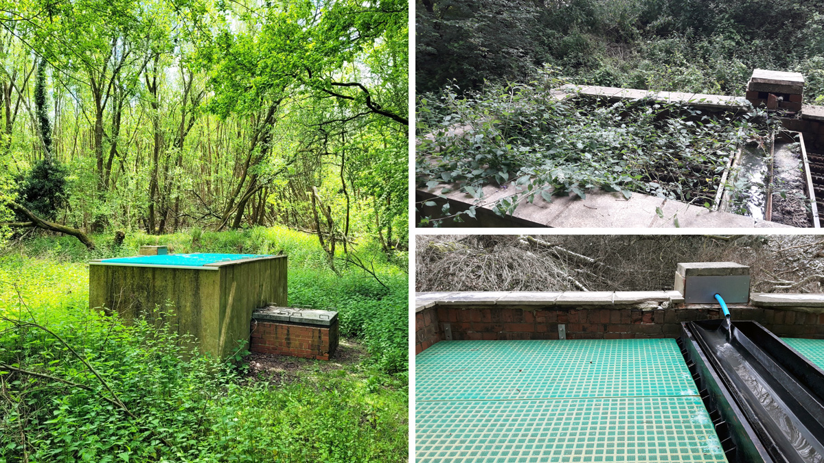 Sewage filter before, during and after construction - Courtesy of Enisca Browne