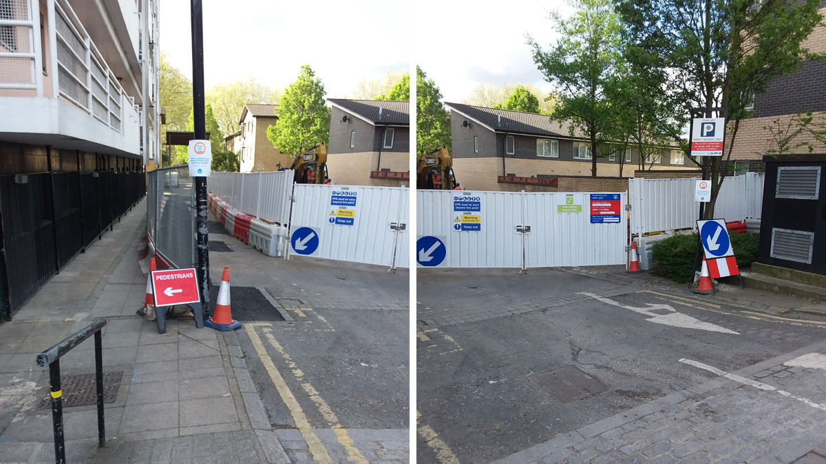 Street configuration during construction - Courtesy of J Murphy & Sons