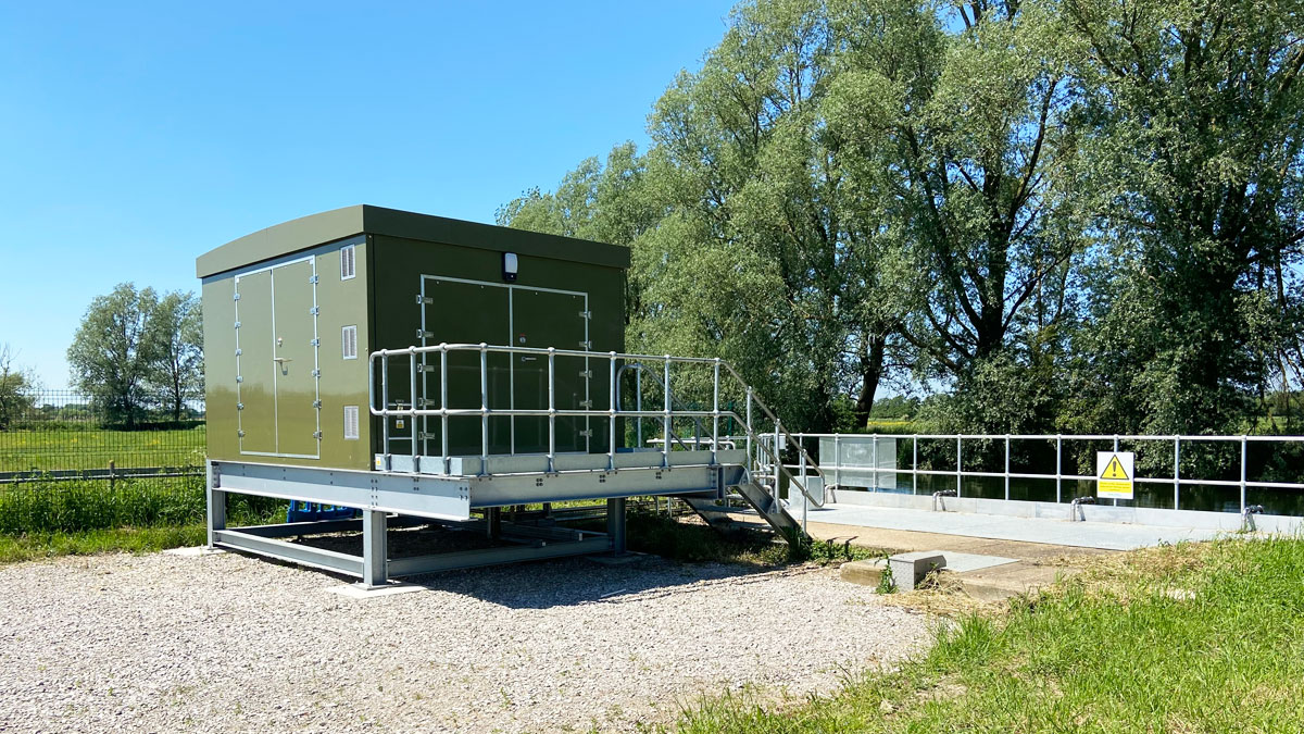 Waveney kiosk on its raised steel frame - Courtesy of Essex & Suffolk Water