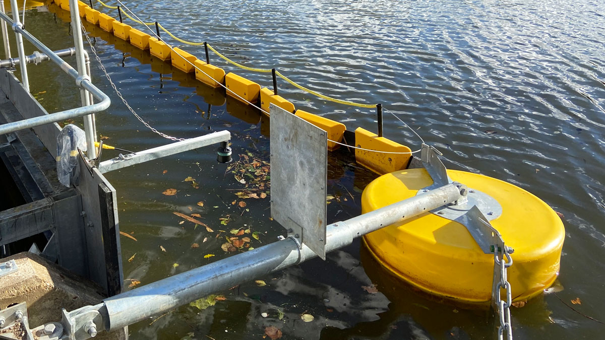 Belaugh floating debris boom - Courtesy of Essex & Suffolk Water