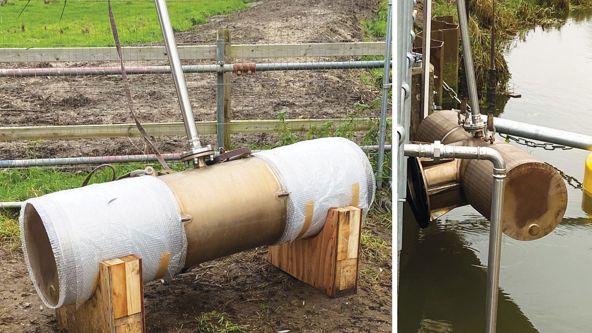One screen unit being prepared for installation at Waveney - Courtesy of Essex & Suffolk Water