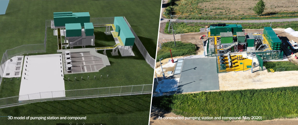 Bentley Ings Pumping Station model and as constructed comparison - Courtesy of JBA Bentley