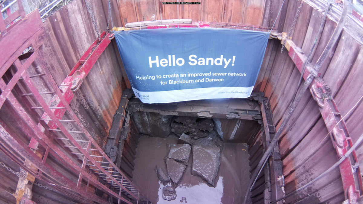 M65 tunnel drive complete: TBM breakthrough - Courtesy of United Utilities