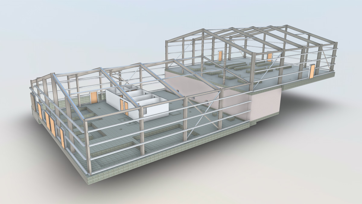 Model of treatment building - Courtesy of ESD