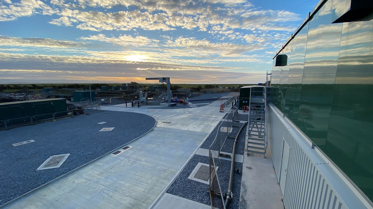 View towards RAS-SAS pumping station with complete road construction - Courtesy of Lewis Civil Engineering