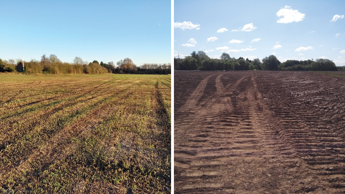 (left) Works site prior to construction and (right) after construction - Courtesy of nmcn PLC