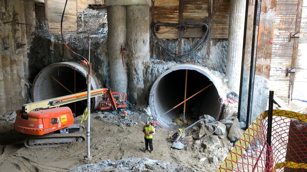 Figure 2: Internal deep groundwater control well within the Toronto LRT station box - Courtesy of OGI Groundwater Specialists