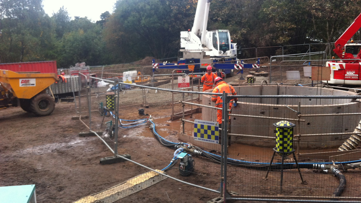 Figure 6: Groundwater control pumping & recharge system, Glasgow - Courtesy of OGI Groundwater Specialists