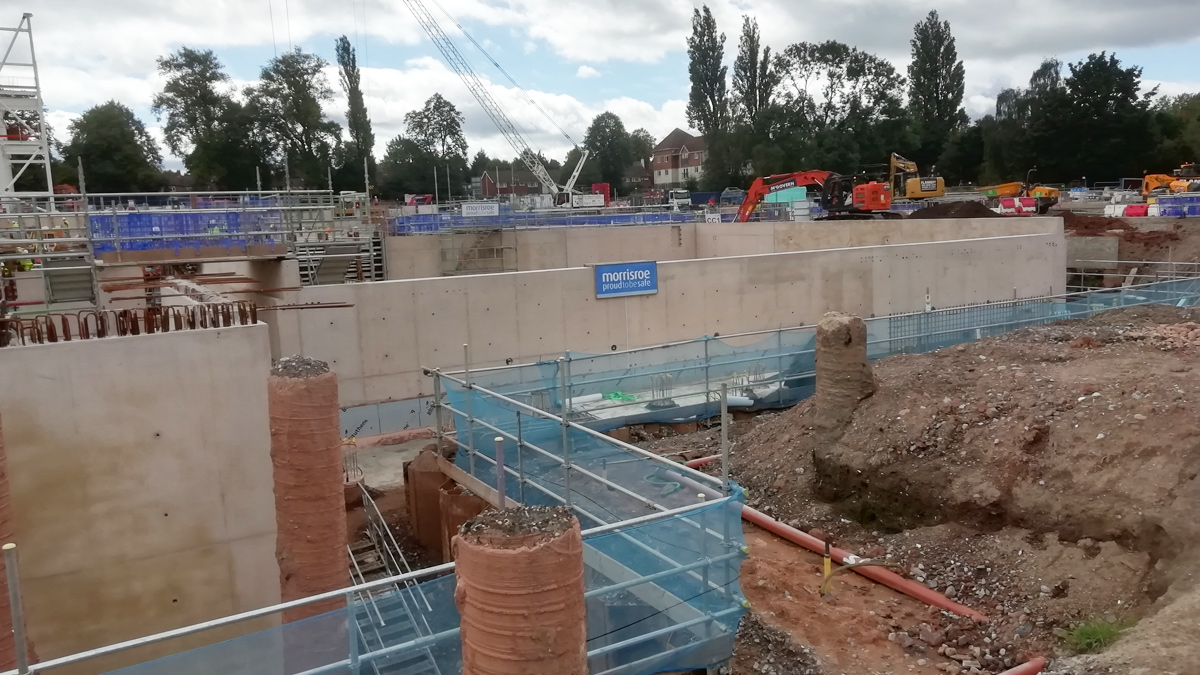 Figure 10: Groundwater control pumping & recharge system at the Commonwealth Games Aquatic Centre - Courtesy of OGI Groundwater Specialists