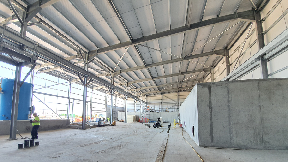 Inlet building at pipe gallery - Courtesy of ESD