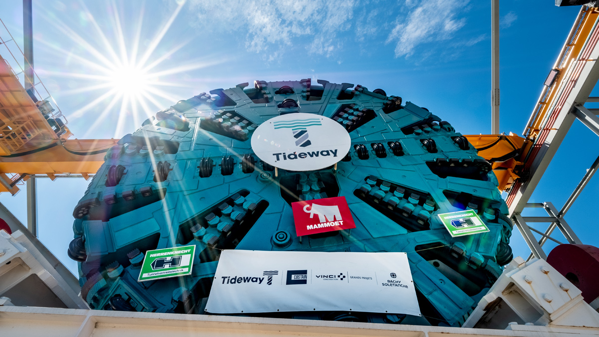 Close up of the cutterhead on Herrenknecht TBM Selina - Courtesy of Tideway