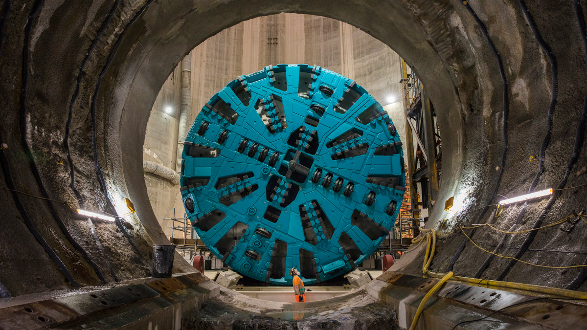 Herrenknecht TBM Selina at Chambers Wharf - Courtesy of Tideway