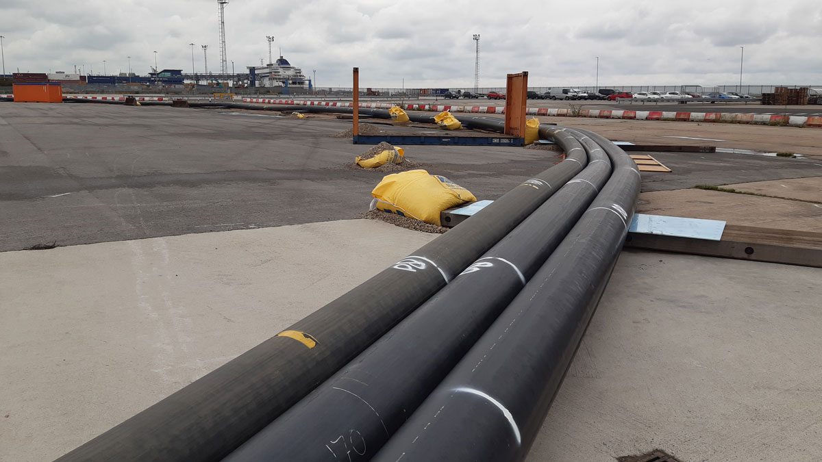 Pipe storage at Siemens Yard located at Alexandra Dock - Courtesy of Royal HaskoningDHV