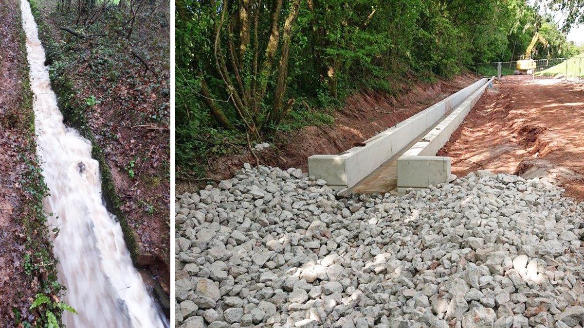 (left) Existing and (right) replacement by-wash channel - Courtesy of MMB