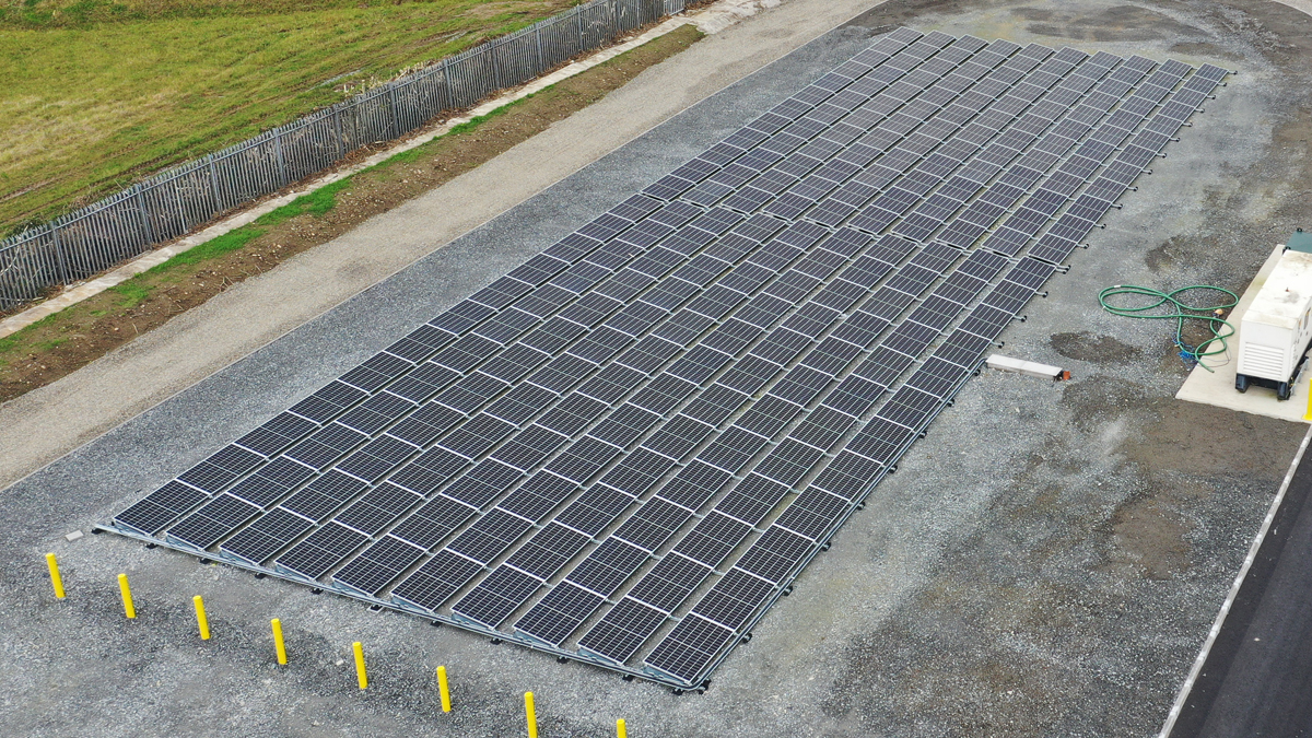 Aerial view of completed solar farm - Courtesy of BSG Civil Engineering Ltd