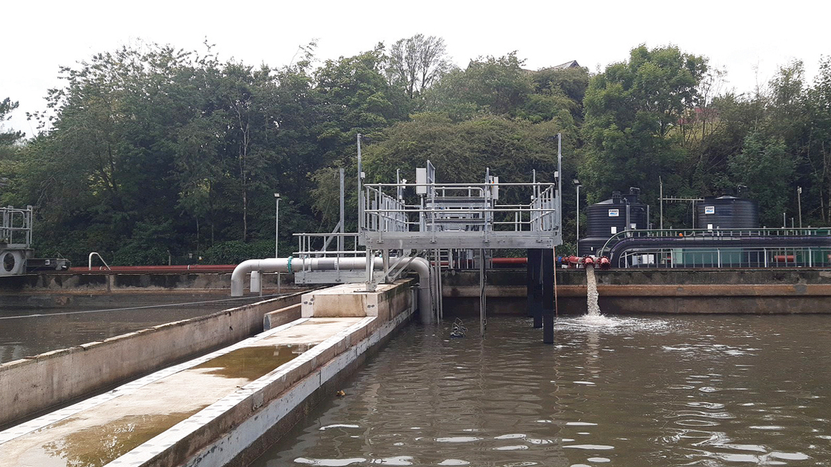 Darwen WwTW: re-purposed PSTs with storm return pipework and pumps - Courtesy of United Utilities