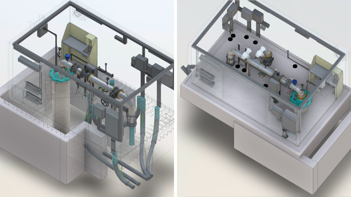 (left) Borehole 1 3D model and (right) Borehole 2 3D model - Courtesy of Galliford Try